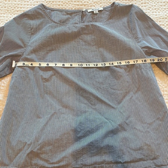 Madewell Blue and White Striped Bell Sleeve Top - Picture 4 of 6